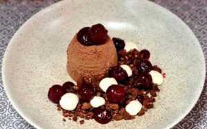 Cherry and chocolate dessert