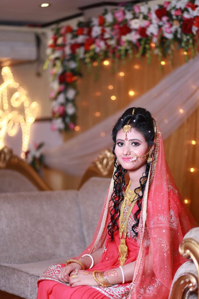 bride at asian wedding venue