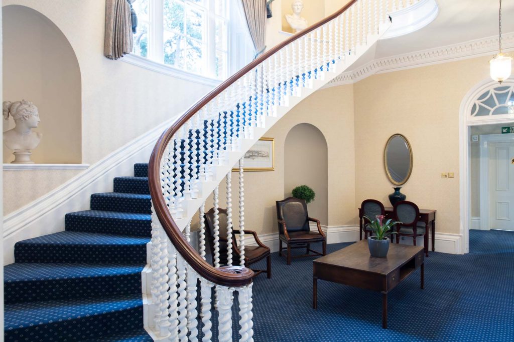 sedgebrook hall hotel stairs and lobby