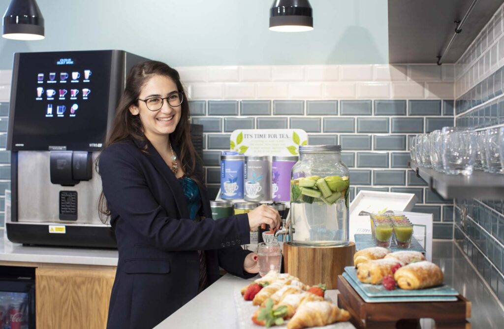 catering staff at drink station