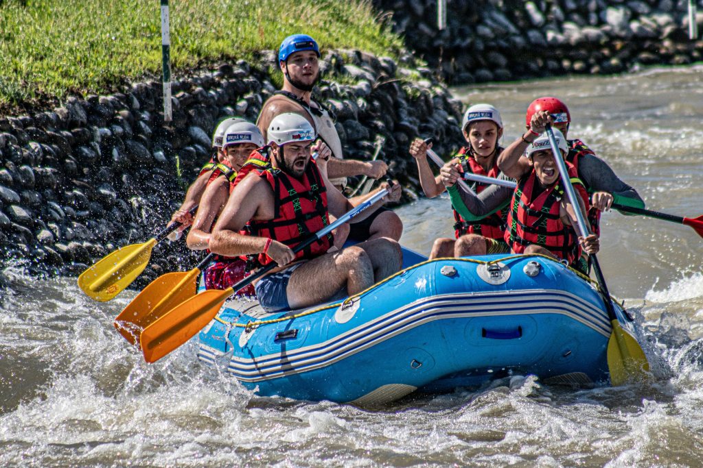 people water rafting at adventure ways